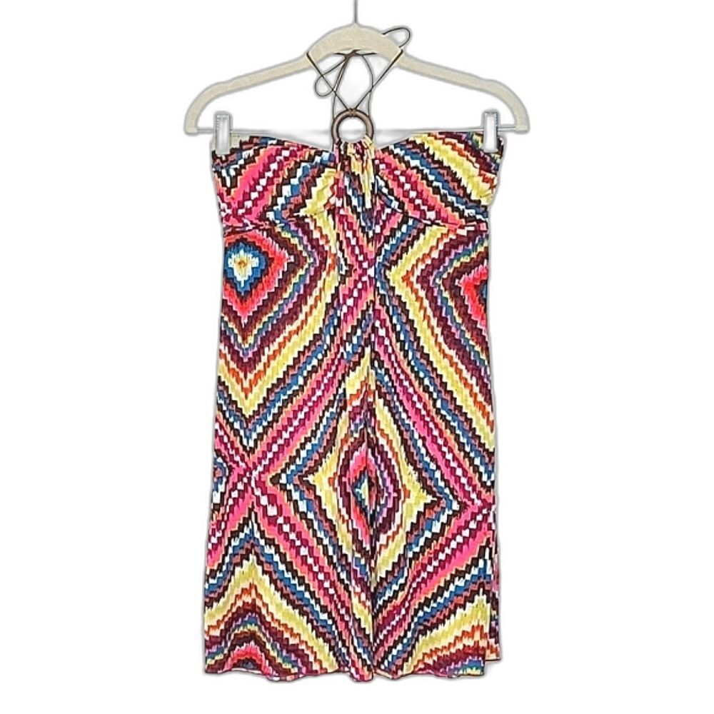 DELIA'S Sleeveless Summer A-line Mini Tube Dress size M Colorful Built-in Bra